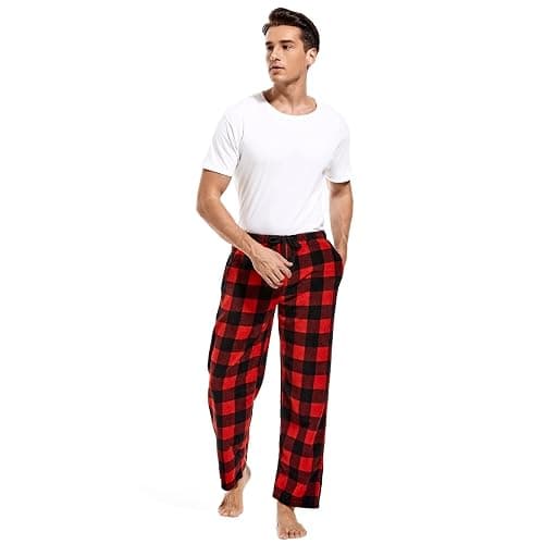 DG Hill 1Pack or 3Pack Mens PJ Pajama Pants Bottoms Fleece Lounge Pants Sleepwear Plaid PJs with Pockets Microfleece thumbnail 3