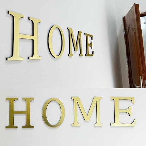 HXymxkeqi Large 3D Raised Letter Wall Stickers, 20cm 7.87inch Acrylic Alphabet Decals, Self-Adhesive Home Decor Letters for Living Room, Bedroom, Office, DIY, Light Gold (T, Light Gold) thumbnail 8