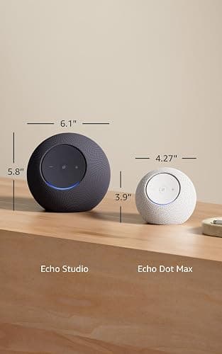 Amazon Echo Dot Max (newest model), Alexa speaker with rich room-filling sound that automatically adapts to your space, smart home hub, and Alexa + Early Access, Glacier White thumbnail 7