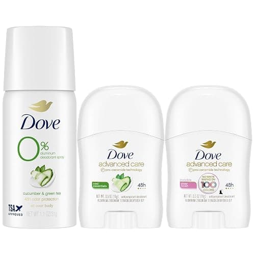 Dove Travel Deodorant for Women Variety 3-Pack – Advanced Care Invisible, Cool Essentials Mini, Cucumber & Green Tea Spray - Image 1