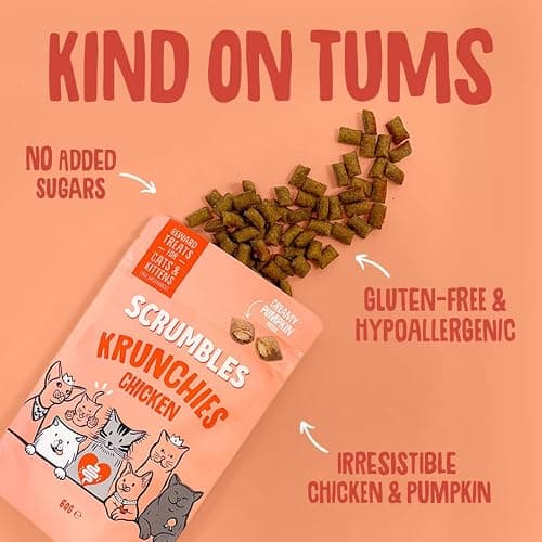 Scrumbles Chicken Krunchies, Pillow Cat Treats, 60g - Image 1