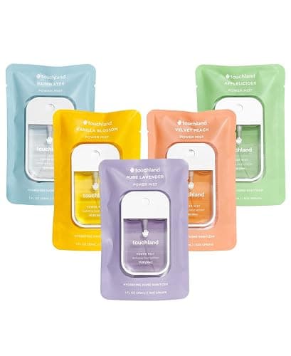 Touchland Power Mist Hydrating Hand Sanitizer Spray, BLOSSOM 5 Set (Lavender, Vanilla, Rainwater, Peach, Applelicious), 1 FL. OZ. Travel Size (Set of 5) - Image 1