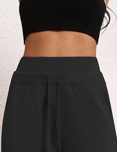 HeSaYep Women's Wide Leg Sweatpants Double Waisted Baggy Sweat Pants with Pockets thumbnail 5