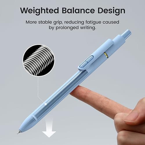 JIMMIDDA 8Pcs Black Gel Pens - 0.7mm Medium Point Black Ink Pens | Smooth Writing - Quick Drying Retractable Pen for Men Women (Morandi - 8Pcs) thumbnail 5