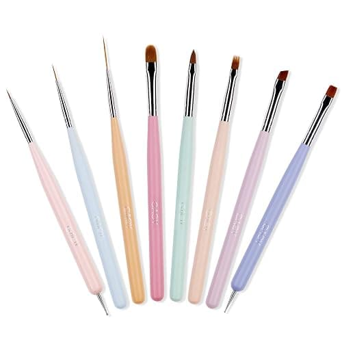 GAOY 8 Pcs Nail Brushes for Nail Art, Nail Design Tools for Nail Detail Painting, French Liner and Dotting Pens for Nail DIY thumbnail 6