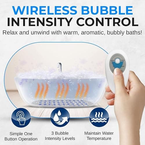 SereneLife Bubble Bath Mat, Bathtub Mat with Air Massage and Remote Control, Waterproof, Non-Slip, Adjustable Bubble Intensity, Aroma Diffuser, 47x14.2 Inch Full Body Spa Massager thumbnail 6