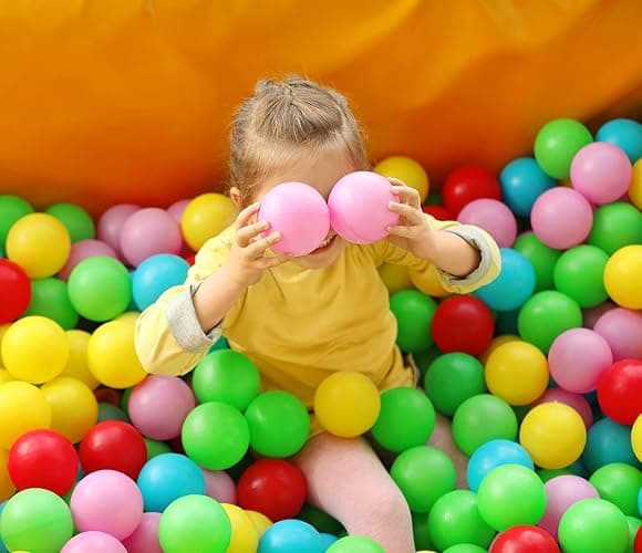 Straame Playballs, Crush-Proof, Colourful Pit Balls for Kids Baby-Approved Multi-Pack Toddler Ball Pit, Smooth Plastic Balls, No Sharp Edges, Non-Toxic & BPA Free. thumbnail 5