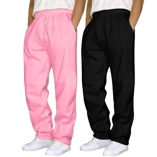 JiXiang Mens Sweatpants Casual Lounge Pants 3 Pack Sweatpants Loose Elastic Waist Drawstring Jogger Sport Baggy Sweat Pants - Image 1