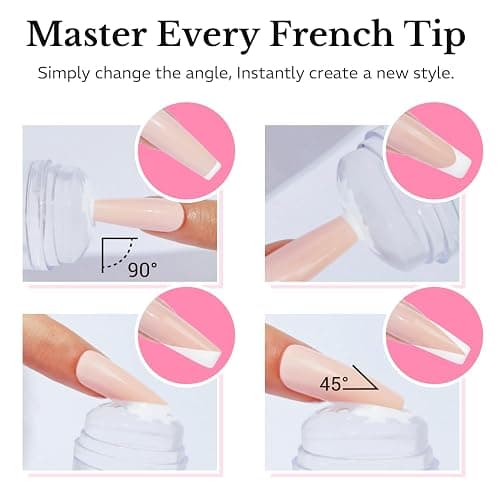 AZUREBEAUTY French Tip Stamp, 6Pcs French Tip Tool, Soft Silicone Nail Stamper, 2 in 1 French Manicure Kit with Nail Stamp Heads, Scraper and Replacement Heads, Nail Art Tools for Home DIY Salon thumbnail 5