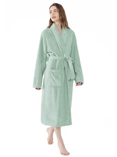 Soft Robe For Women，Warm Plush Bath Robes Female，Spa Towel After Shower Lightweight Long Bathrobe thumbnail 4