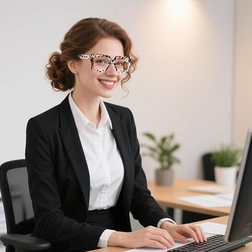 hoyuwak Oversized Square Blue Light Glasses Big Frame Computer Eyewear Thick Fashion Clear Glasses for Women Fashion thumbnail 6