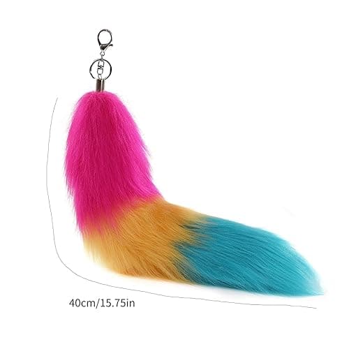 Foxes Tail Keychain Faux Furs Foxes Tail Keyring Soft Furry Bag Hangings Charm Pendant Key Handbag Pendant Accessorise Keyrin - Multi-color thumbnail 7