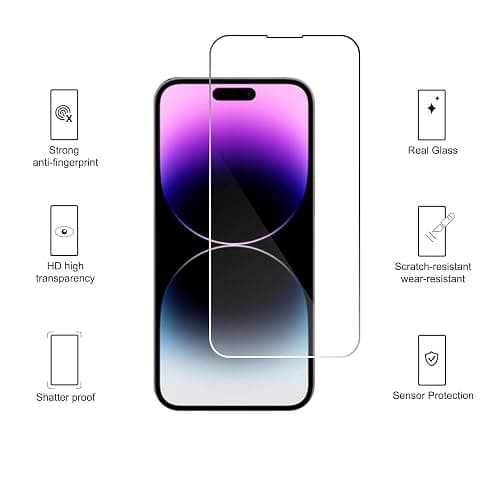 Ailun Screen Protector for iPhone 14 Plus/iPhone 14 Pro Max [6.7 Inch] Display 3 Pack Tempered Glass, Sensor Protection, Dynamic Island Compatible, Case Friendly thumbnail 2