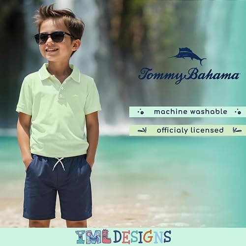 Tommy Bahama Boys Short Sleeve Classic Polo Shirt & Elastic Waist Shorts Set, Casual 2-Piece Back to School Outfit for Kids thumbnail 4