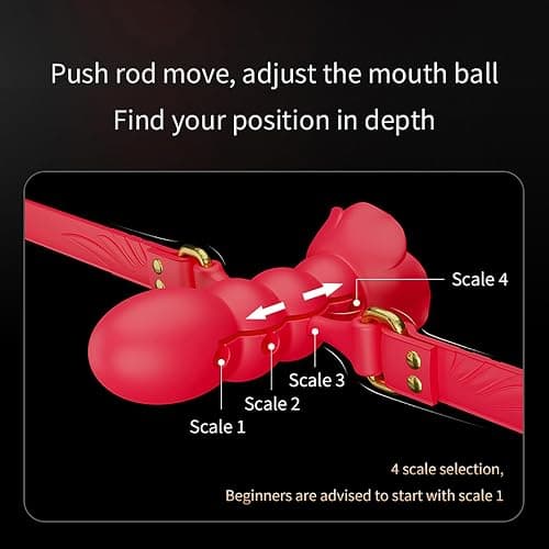 Multi-Section Adjustable Ball Gag Exercise Rose Shape Open Mouth Gag Bondage Gear Silicone Gag Couple Props Adult Sex Toys（Pink） thumbnail 6