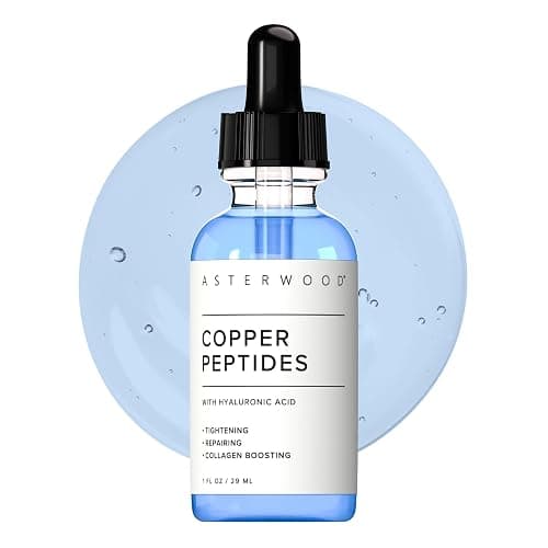 Asterwood Copper Peptides Serum for Face - with GHK-Cu Peptide and Hyaluronic Acid - Anti-Aging Facial Serum - 1 Fl Oz - Image 1