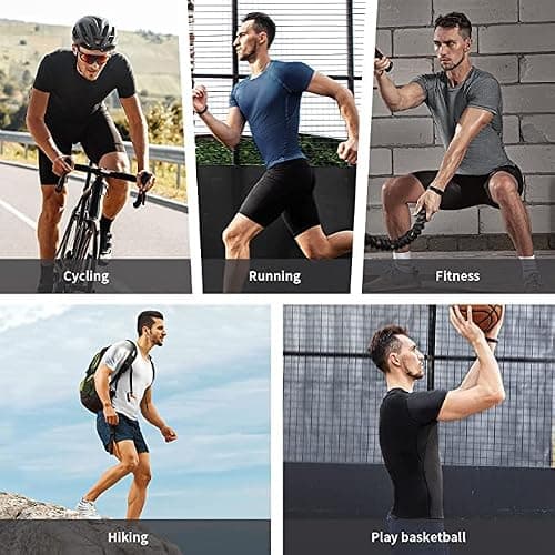 Niksa Men's Compression Shirts 3/5 Pack,Short Sleeve Athletic Compression Tops Cool Dry Workout T Shirt thumbnail 5