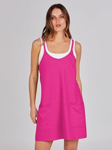 ANRABESS Women Athletic Dress Summer Tennis Workout Active Sports Mini Romper Dress Built in Shorts Travel Vacation Clothes thumbnail 3