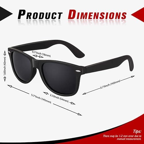 Sunier Polarized Sunglasses for Men and Women, Retro Square Matte Finish UV400 Protection Shades for Driving, Fishing thumbnail 4