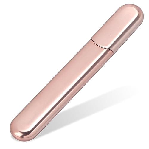 MiDenso Premium Glass Nail File with Case, Crystal Diamond Salon Best Beauty Nail Buffer for Natural and Acrylic Nails Christmas Gift for Woman and Man,Apricot - Apricot