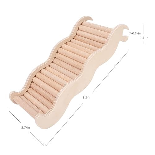 Niteangel Hamster Climbing Toy Wooden Ladder Bridge for Hamsters Gerbils Mice and Small Animals (Medium - 8.26'' L) thumbnail 7
