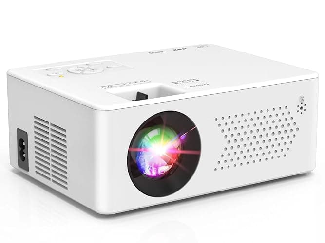 PURSHE Mini Bluetooth Projector, Full HD 1080P Supported Portable Outdoor Movie Projector for iOS, Android, Windows, Compatible with TV Stick/HDMI/Smartphone/PS4/USB [Remote Included] - Image 1