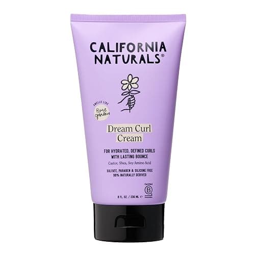 California Naturals Curl Defining Cream for Wavy Curly Coily Hair, Anti Frizz Curl Cream with Shea Butter and Castor Oil, Sulfate and Paraben Free, Natural, Vegan, Rose Garden, 8 oz - Image 1