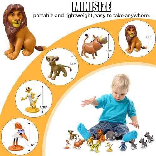 Minaso 12-Pc Mini Animal Action Figures, Collectible Toys for Kids, Perfect for Cake Toppers & Desktop Decorations thumbnail 2