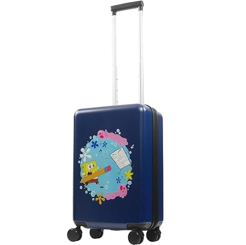 FUL Spongebob Squarepants 22.5 Inch Carry-On Luggage, Hardshell Rolling Suitcase with Spinner Wheels, Blue, Medium - Image 1
