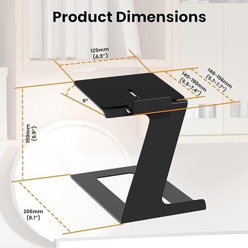 PUTORSEN Desktop Speaker Stands Pair, Speaker Riser for Most Small & Medium Bookshelf Speakers, Computer Speakers, and Studio Monitors, Cantilevered Speaker Stand with Vibration Absorption Pad, Black thumbnail 7