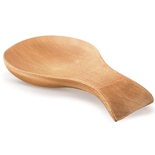 Patelai Acacia Wood Spoon Rest for Stove Top Bamboo Holder for Spatula Rest for Kitchen, Counter Spoon Holder for Countertop, Modern and Rustic for Farmhouse as Dining Table Decoration(Wood Color) - Image 1