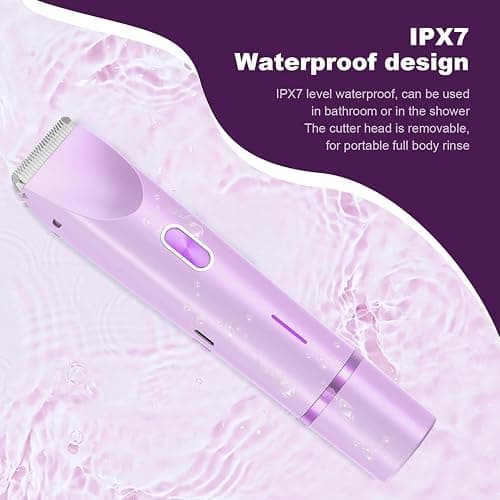 CheckSimple 2025 New Bikini Trimmer for Women,Dermave Bikini Shaver,2-in-1 Electric Razors for Women(Purple) thumbnail 7