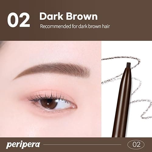 Peripera Speedy Skinny Brow Eyeliner - Long Lasting Super Slim Smudge Proof - Dark Brown - 1.5mm thumbnail 5