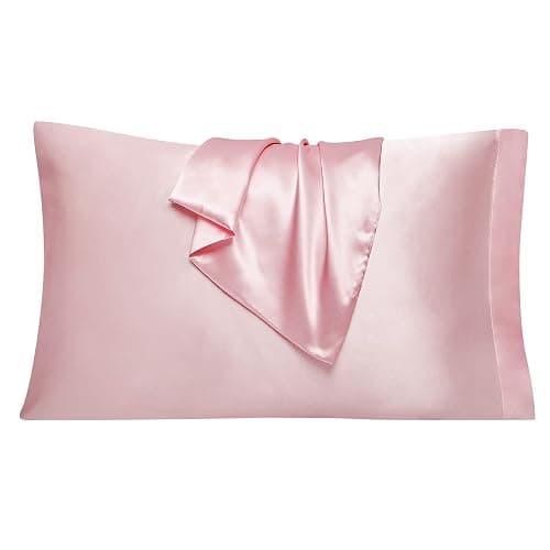EHEYCIGA Satin Pillow Cases 2 Pack Pink, Silky Pillowcases for hair and skin with Envelope Closure, Standard Size, 50x75 cm thumbnail 6