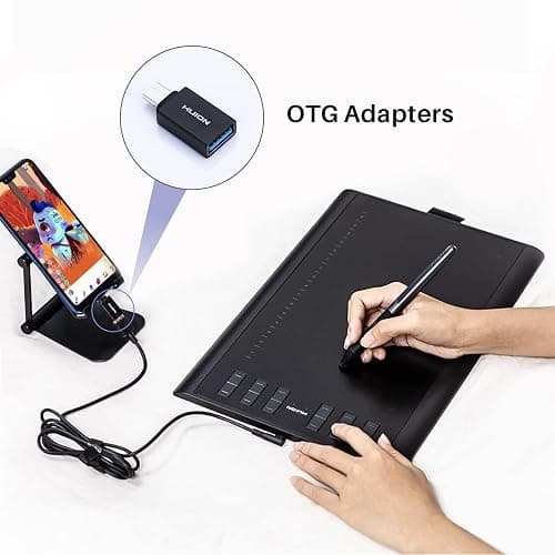 HUION Inspiroy H1060P Graphics Drawing Tablet with 8192 Pressure Sensitivity Battery-Free Stylus and 12 Customized Hot Keys, 10 x 6.25 inches Digital Art Tablet for Mac, Windows PC and Android thumbnail 8
