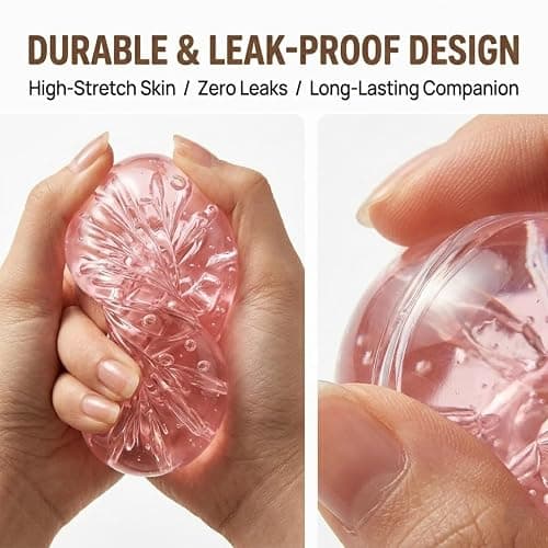 2 Pack Coconut Oil Squishy - Coconut Oil Stress Ball, Handmade Malleable Clear Jelly Bubblegum Texture Coconut Oil Squish (Blue+Pink) thumbnail 6