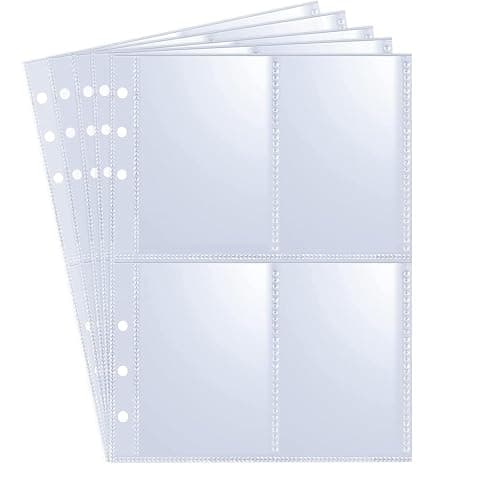 40 Pack - 320 Pockets A5 Binder Sleeves (2.6"x3.6") - Double-Sided 4 Pocket Kpop Photocard Protector Pages - Ultra-Clear Trading Card Sleeves for Game Cards, Collectibles, & Trading Cards - Image 1