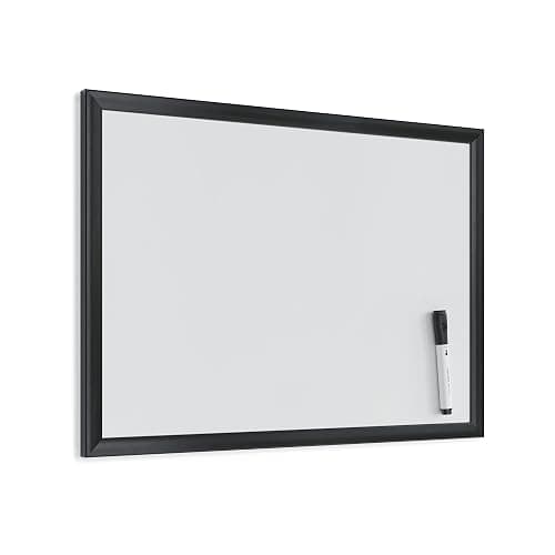 U Brands Magnetic Dry Erase Board White Board, 24" x 18" Inches, Black Wood Frame (307U00-01) - Image 1