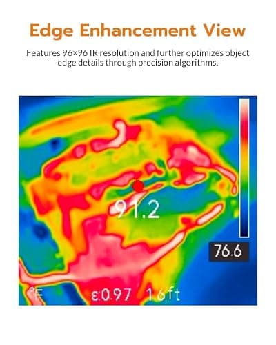 AccuMEMS GT14S Thermal Imaging Camera with Thermometer Mode, Ultra-Light 240g, -4°F~1022°F Range, 14H Runtime, Live Tracking with Edge-Enhanced Display, Infrared Camera for HVAC/Electrical Inspection thumbnail 6