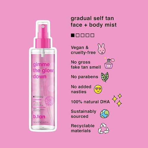 b.tan Clear Face Tan Mist | Gimme The Glow Down - Best Facial Tanner Spray, Gradual Bronzing Sunless Tanning Water, Infused with Rosewater, Vegan, Cruelty Free, 6.7 Fl Oz thumbnail 3
