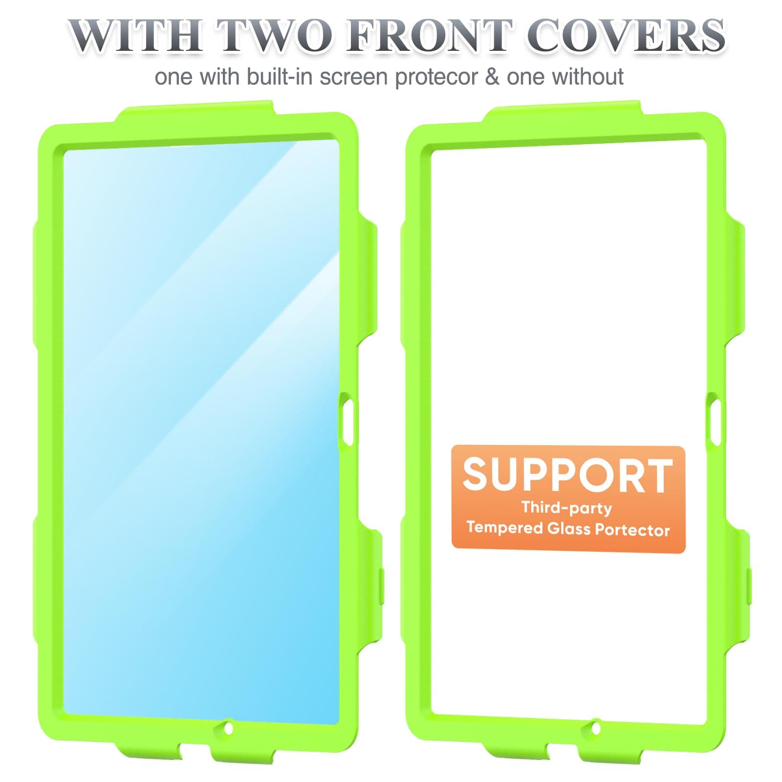 SEYMAC stock Case for Samsung Galaxy Tab A11+ Plus 11'', Full-Body Drop Protection Case with Screen Protector Pencil Holder [360° Rotating Hand Strap] &Stand, Green+Black thumbnail 9