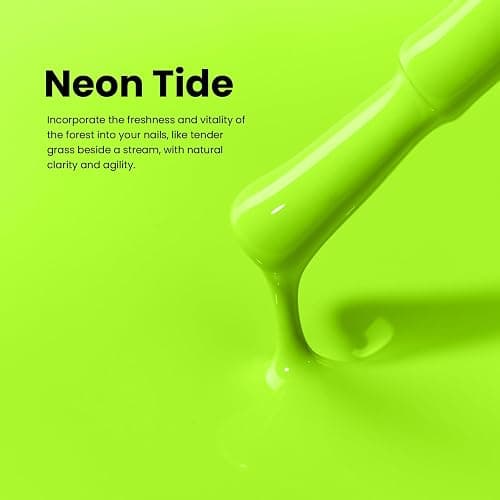 Beetles Neon Green Gel Nail Polish - NeonTide 15ML Full Size/0.51Fl Oz, Hema Free Neon Gel Nail Polish,Soak Off UV LED Lamp Summer Nails Art, Manicure Salon DIY Neon Nails thumbnail 2