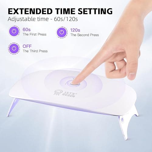LET'S RESIN UV Resin Light, Portable Curing Lamp, White | Portable UV resin lamp provides a practical curing area for jewelry making, resin molds and DIY craft projects thumbnail 3