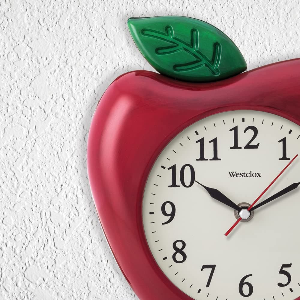 Westclox RA37340 3-Dimensional Apple 10" Wall Clock, Multicolor thumbnail 4