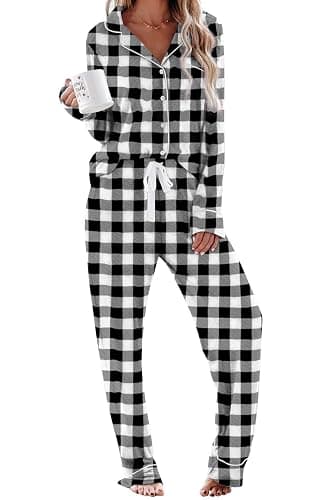 Aamikast Women's Pajama Sets Long Sleeve Button Down Sleepwear Nightwear Soft Pjs Lounge Sets - Image 1