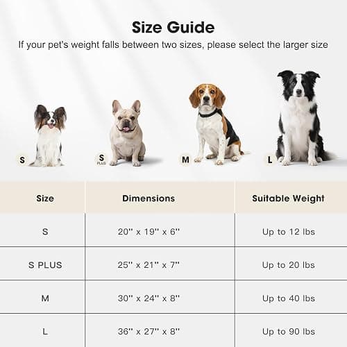 MIXJOY Dog Bed Medium Size Dog, Washable Medium Dogs Bed with Removable Cover, Soft Rectangle Doggy Ded Fluffy Plush Faux Fur Pet Bed with Anti-Slip Bottom, 30"x24"x8", Beige thumbnail 6