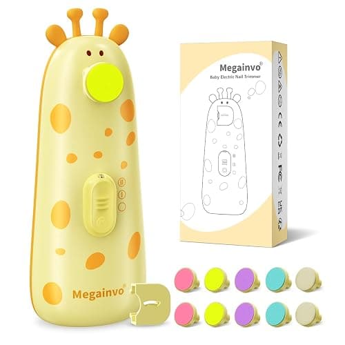 Elektrische Nagelfeile Baby Nagelpflegeset Elektrisch Nagelpflege Nail Trimmer Nagelschere Nageltrimmer Nail File Maniküre & Pediküre Set für Neugeborene Baby mit Licht, Gelb - Image 1
