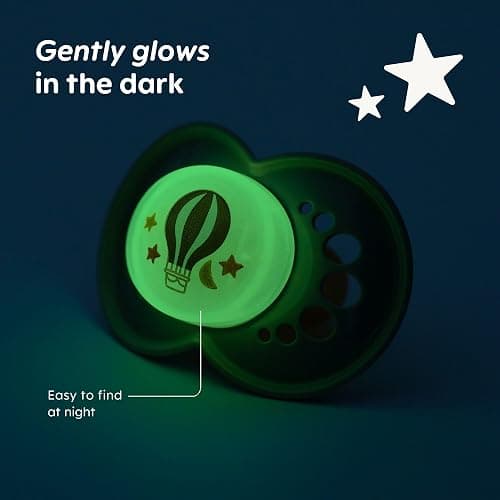 MAM Original Start Day & Night Soothers | 0-2 Months | 4 Pack | Includes 2X Glow in The Dark Dummies | Orthodontic Design | Baby Accessories | Pink (Various Designs) thumbnail 2
