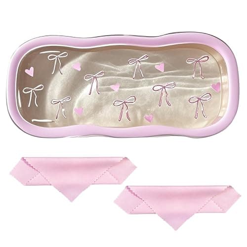 Glasses Case Hard Shell, Clear Eyeglass Case, Cute Holder for Sunglasses and Reading Glasses - Image 1