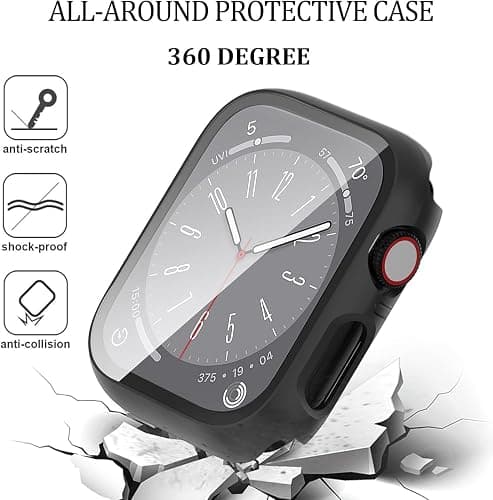 6-Pack Case with Tempered Glass Screen Protector Compatible with Apple Watch Series SE 3(2025)/SE 2/SE/6/5/4 40mm, Full Coverage Hard PC Protective Face Cover Bumper for iWatch 40 mm thumbnail 3